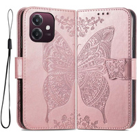 Flip case for Oppo A40 / Oppo A40m, Butterfly, pink rose gold