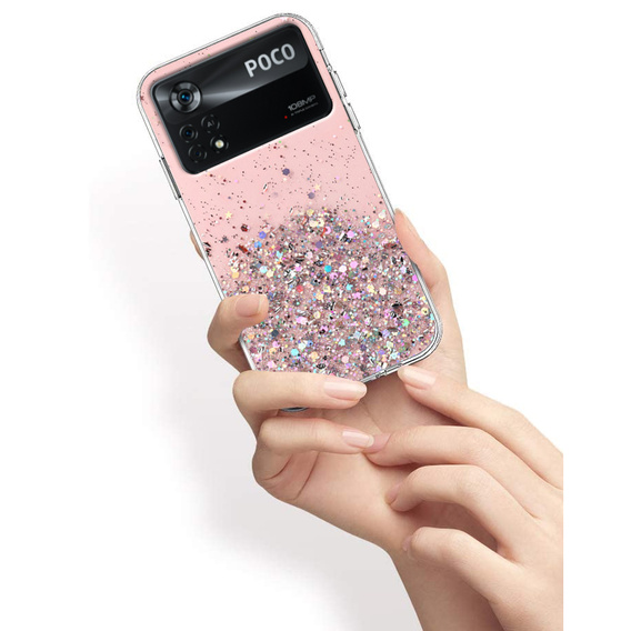 Case for Xiaomi Poco X4 Pro 5G, Glittery, pink