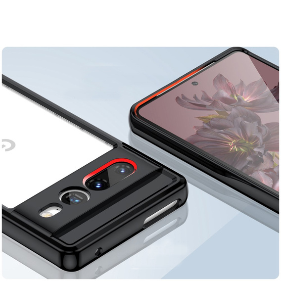 Case for Google Pixel 7 Pro 5G, Fusion Hybrid, with camera protection, transparent / black