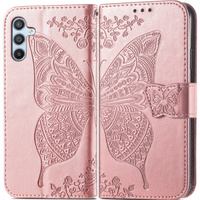 Flap case for Samsung Galaxy A17 5G, wallet, Butterfly, rose gold