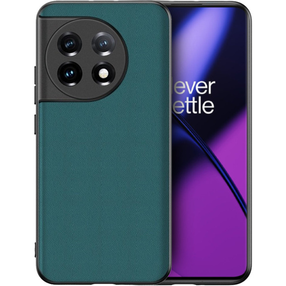 Leather case for OnePlus 11 5G, leather hybrid, green