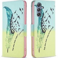 Flip case for Samsung Galaxy M34, Wallet, feather, blue