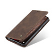 CASEME case for Xiaomi Redmi Note 10 Pro, Leather Wallet Case, coffee