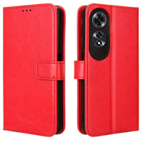 Flip case for Oppo A60, Crazy Horse Wallet, red