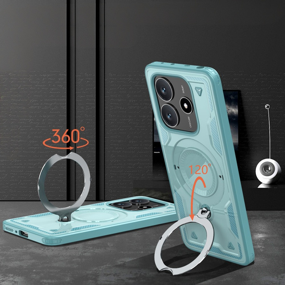 Case for Xiaomi Redmi Note 14 5G, Military MagSafe, blue + 9H glass