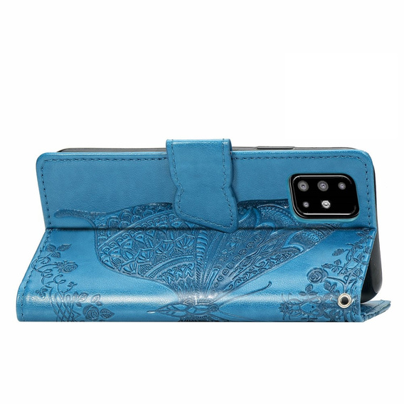 Flip case for Samsung Galaxy A51 4G, Butterfly, blue