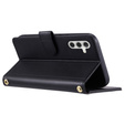 Flip case for Samsung Galaxy S25, Rhombus Crossbody Leather, black