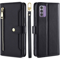 Flip case for Nokia G42, Wallet Zipper Pocket, black