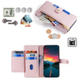 Flip case for Realme 14 Pro+ 5G, Wallet Zipper Pocket, pink