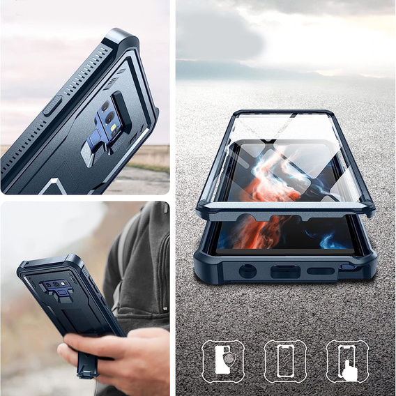 Armored case for Samsung Galaxy Note 9, Dexnor Full Body, dark blue