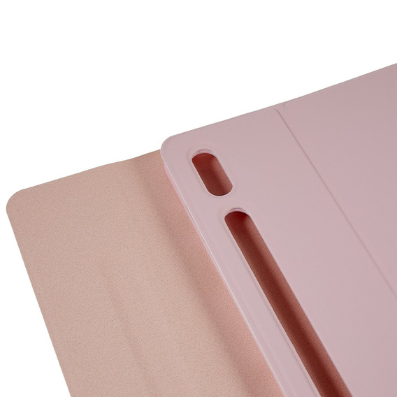 Case + keyboard Galaxy Tab S7+ Plus / S8+ Plus /S7 FE T730 T733, Pen Slot, pink rose gold