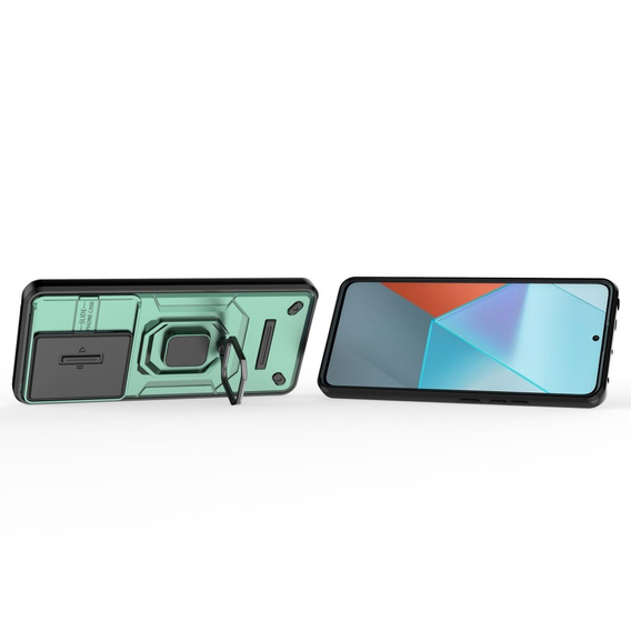 Case for Xiaomi Redmi Note 13 Pro 5G, KickStand Camera Lens, green