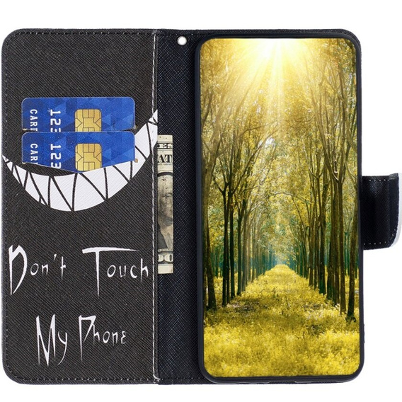 Flip case for Samsung Galaxy A05s, Wallet, Don't Touch My Phone, black