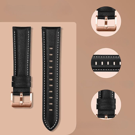 Leather Belt for Samsung Galaxy Watch 42mm - Black