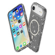 Case for iPhone Air, for MagSafe, glitter, translucent black