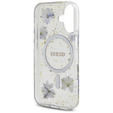GUESS HC MagSafe Resin Flowers and Glitter Case for iPhone 16