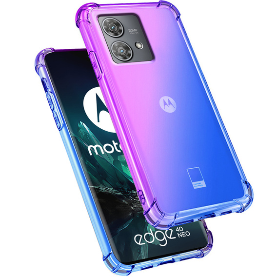 Case for Motorola Edge 40 Neo, Gradient Dropproof, Purple / blue