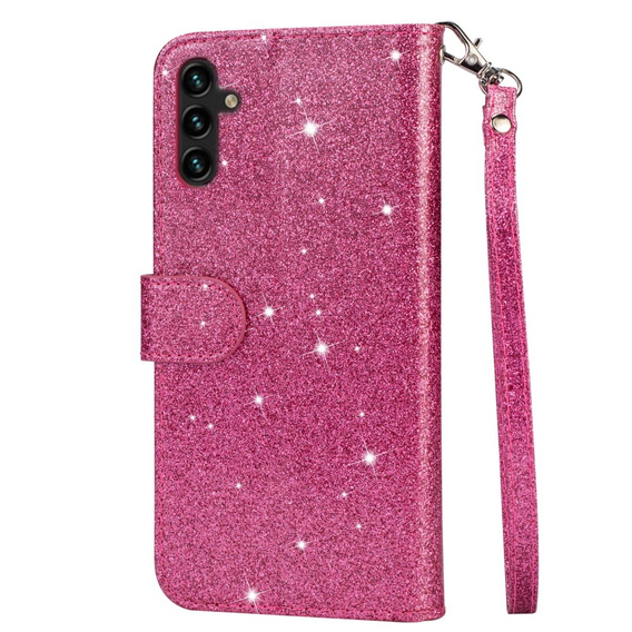 Flip case for Samsung Galaxy A36 5G, Wallet Zipper Pocket Glittery, pink