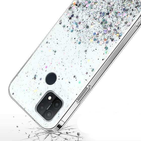 Case for Oppo A15 / A15s, Glittery, transparent