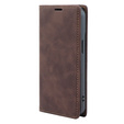 Case for iPhone 15, ERBORD Vintage, wallet with flap, coffee