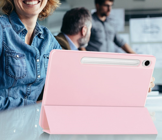 Case for Samsung Galaxy Tab S10 FE+ Plus, Smartcase with stylus space, pink