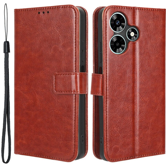 Flip case for Infinix Hot 30, Crazy Horse Wallet, brown