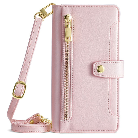 Flip case for Samsung Galaxy A54 5G, Wallet Zipper Pocket, pink