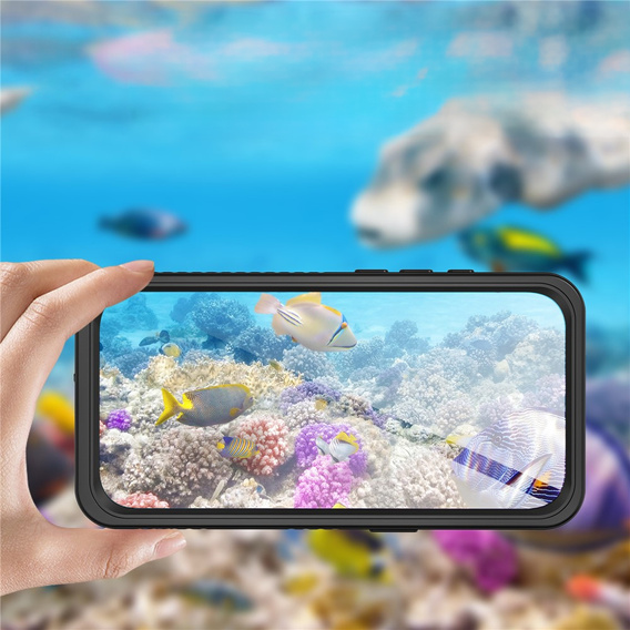 Redpepper case for iPhone 17 Pro, IP68 waterproof, for MagSafe, transparent with black sides