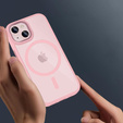 Case for iPhone 13, for MagSafe, ERBORD Matt Case, pink + Screen Glass