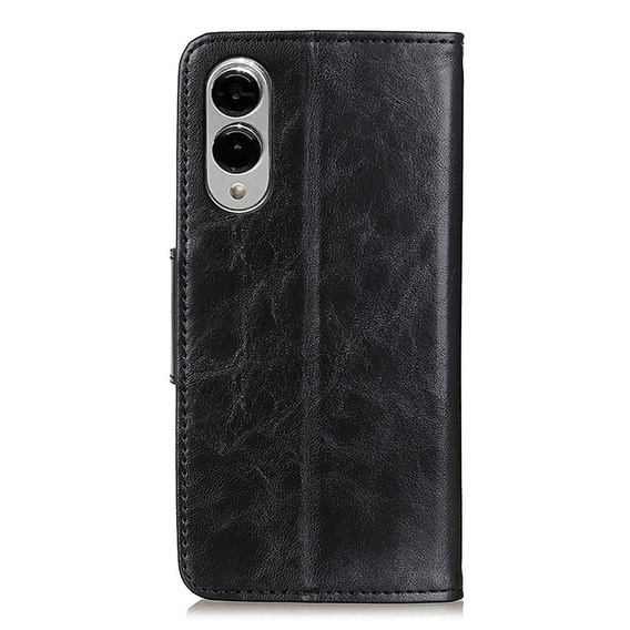 Flip case for Samsung Galaxy S25 Edge, Crazy Horse Wallet, black