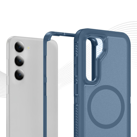 Case with frame for Samsung Galaxy S23 FE, for MagSafe, blue