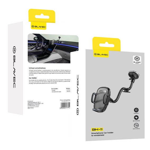 Car windshield mount with adjustable arm for smartphones