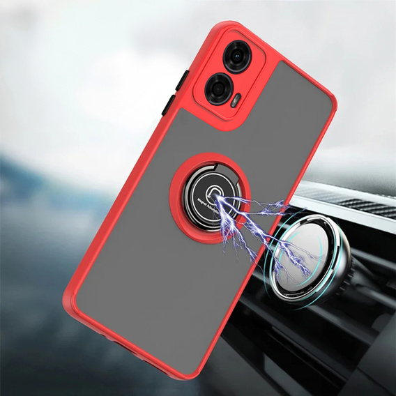 Case for Motorola Moto G24 / G24 Power / G04, Frosted Ring, red