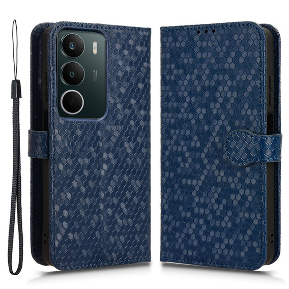 Flip case for Realme C71, Wallet Rhombus, blue
