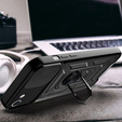 Armored Case for iPhone 16E, CamShield Slide, black + Tempered Glass 9H