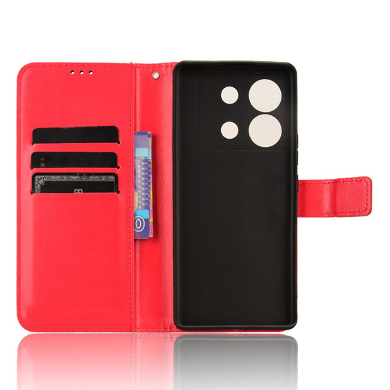 Flip case for Infinix Zero 30 5G, Crazy Horse Wallet, red