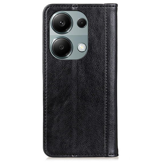 Case for Xiaomi Redmi Note 13 Pro 4G / Xiaomi Redmi Note 14S / Xiaomi Poco M6 Pro 4G, Wallet Litchi Leather, black