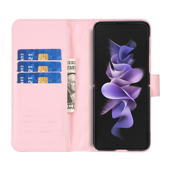Flip case for Samsung Galaxy Z Fold6 5G, Wallet, BINFEN COLOR, pink