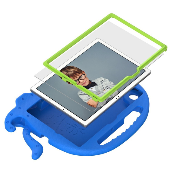 Children's case for Samsung Galaxy Tab A8 10.5, with handle, octopus, blue