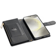 Flip case for Samsung Galaxy S25 Edge, Rhombus Crossbody Leather, black