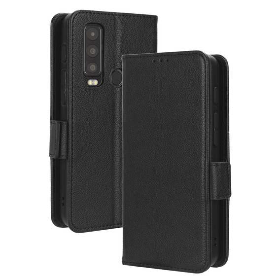 Flip case for Cat S75 5G, Wallet Litchi Magnet, black