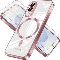 Case for Samsung Galaxy S25 Edge, Electro MagSafe, pink rose gold + Screen Glass