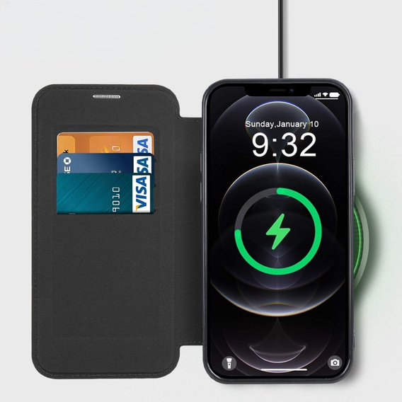 Flip case for iPhone 12 Pro Max, RFID Wallet MagSafe CamShield, black