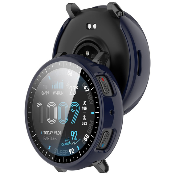 2-in-1 Case + Tempered Glass for Amazfit Active Max, navy blue