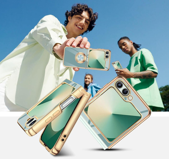 Case for Samsung Galaxy Z Flip7 FE / Z Flip6, Electro Ring, mint