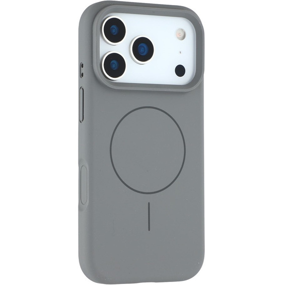 Silicone case for iPhone 17 Pro Max, for MagSafe, anti-shock, grey