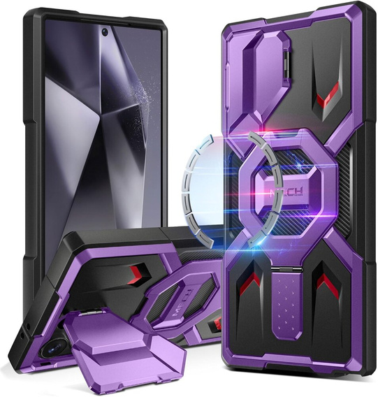 Tongate MECH MagSafe Series Purple Case for Samsung Galaxy S24 Ultra
