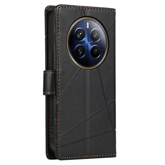 Case with flap for Realme 12 Pro 5G / 12 Pro+ 5G, Leather Line Wallet, black