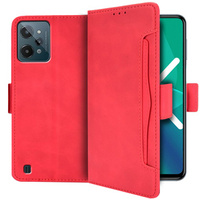 Flip case for Realme C31, Card Slot, red