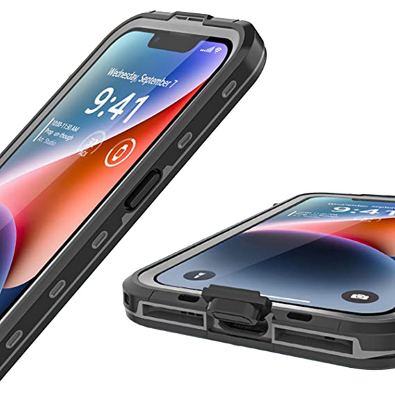 Waterproof case for iPhone 14, Redpepper, for MagSafe, black